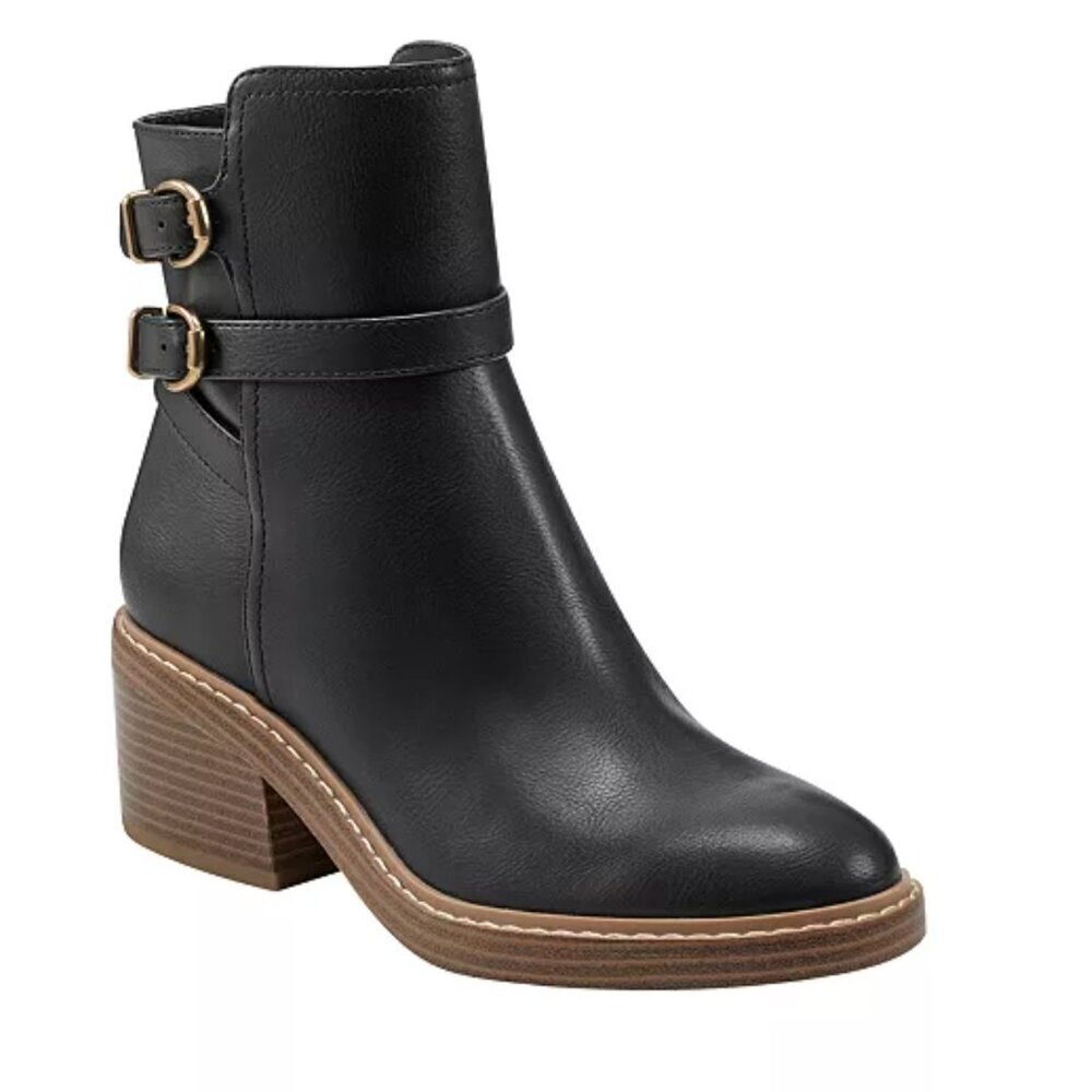NWT Marc Fisher Marieta Block Heel Booties Black Size 9